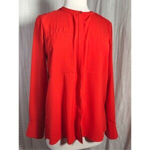 Cynthia Rowley Blouse Size M Bold Red Corporate Chic Workwear Aesthetic